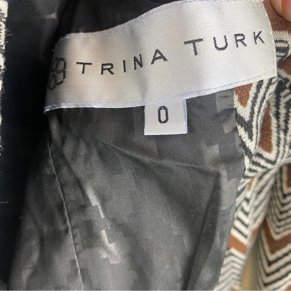 Trina Turk Geometric Print Two Button Blazer
